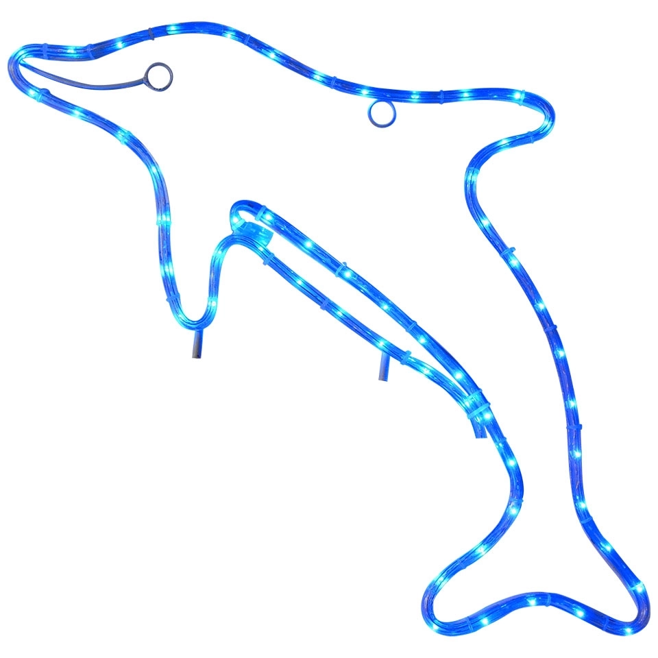 Customizable Life-Size Incandescent Rope Light Dolphin Display - Oceanic Elegance for Outdoor Retail Décor