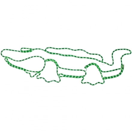 Customizable 48" Green Alligator Incandescent Rope Light Sculpture for Outdoor Decor from a Renowned Lighting Factory