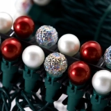 Custom G15 Multi-Color LED Christmas String Lights with Pearlized Berry Glass Bulbs - 35/50/70 Count from a Specialist Globe Light Factory (5)