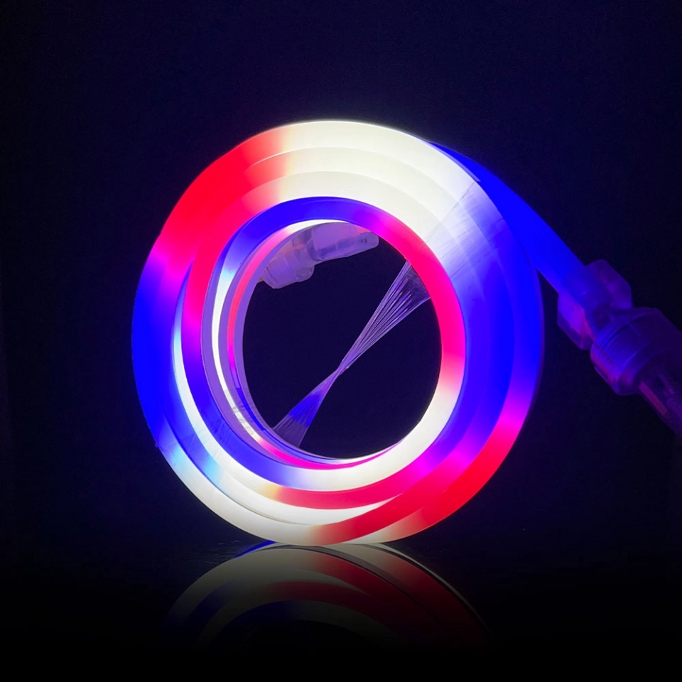 Custom Bulk Red, White & Blue LED Neon Strip Light Kit SMD5050 - 84 LEDs/Meter, AC110V-120V for Professional Installers & Patriotic DIY Projects (2)